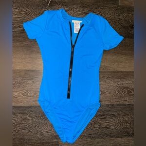 Blue Zip-Up Michael Kors one-piece bathing suit NWT NEVER WORN